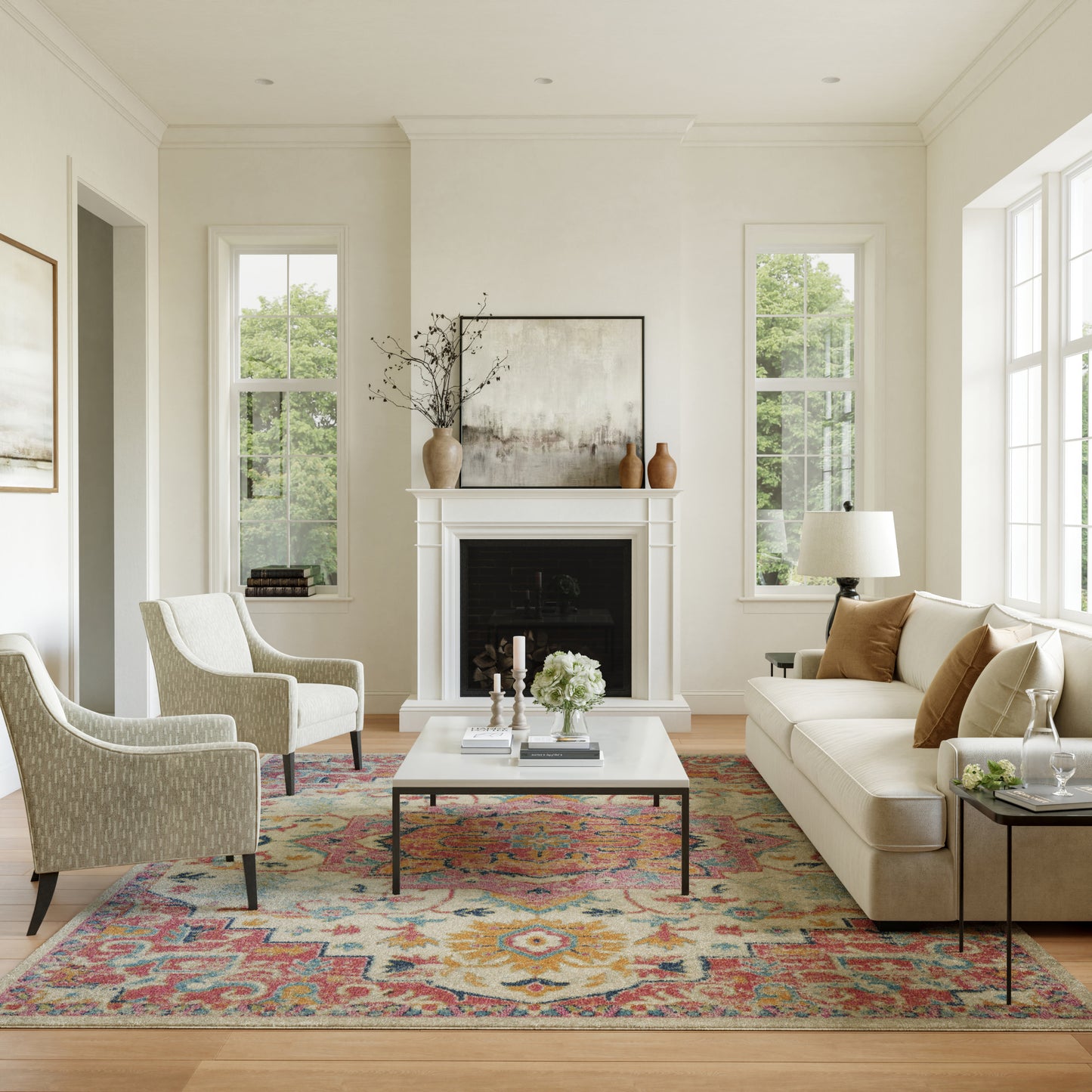 Nourison Home Passion  Ivory Pink  Transitional