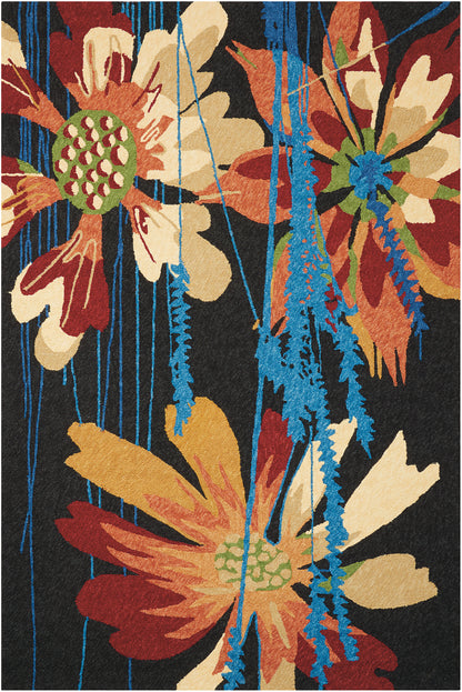 Nourison Home South Beach SOU01 Black Contemporary Hooked Rug