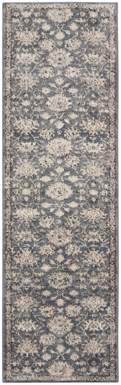 Nourison Home Quarry QUA06 Blue Beige Traditional Power-loomed Rugs