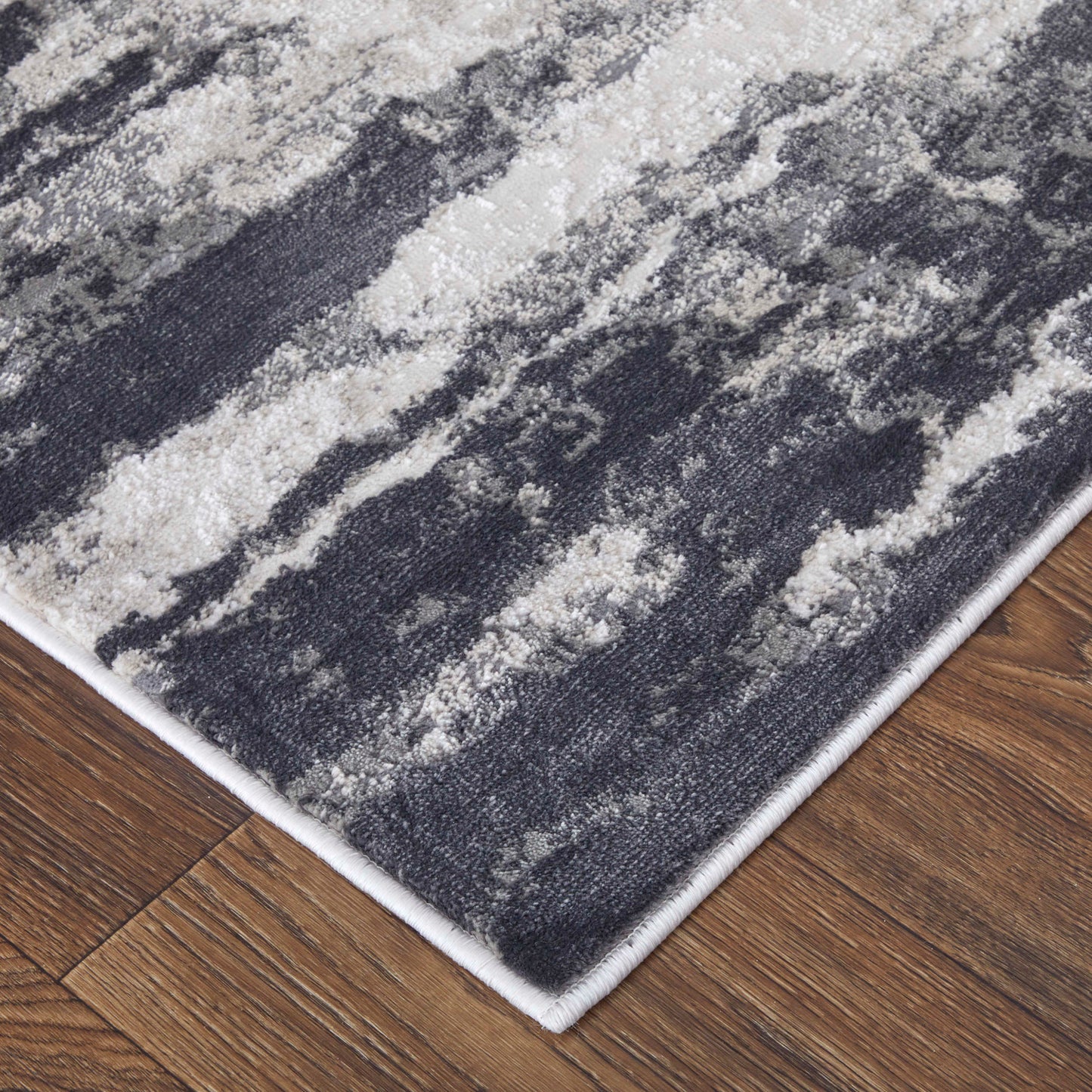 Feizy Prasad 39N9F Ivory Charcoal Modern/Bohemian & Eclectic/Ind Rug - Rugs - Feizy - Atlanta Designer Rugs