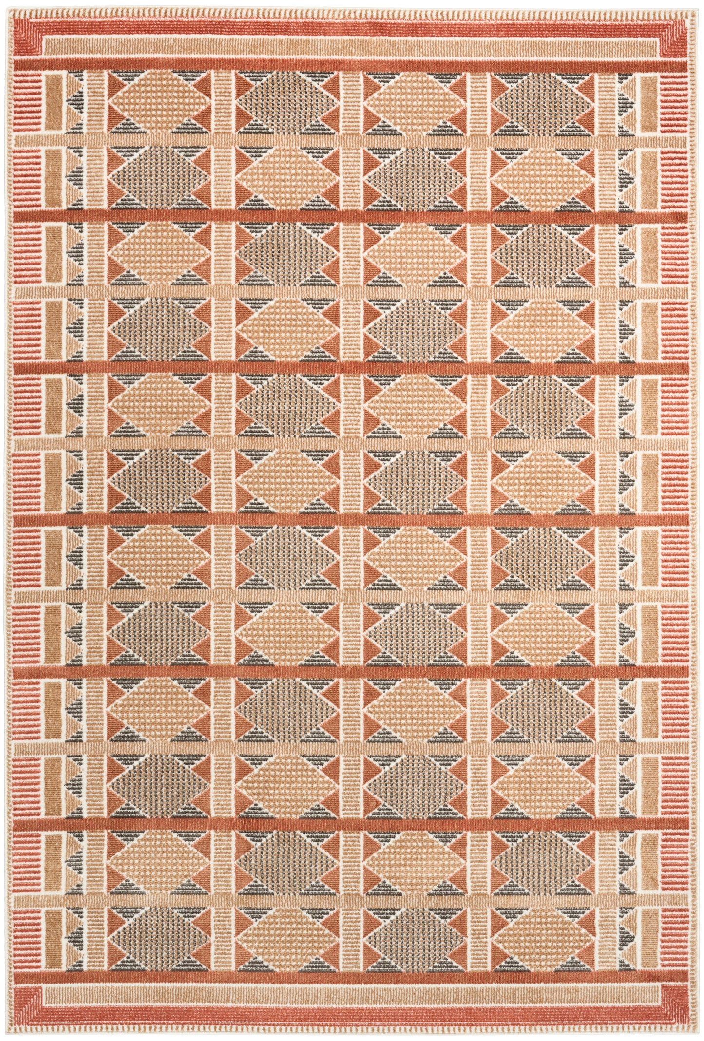 Nourison Home Nordic NRC06 Rust Multicolor Contemporary Power-loomed Rug
