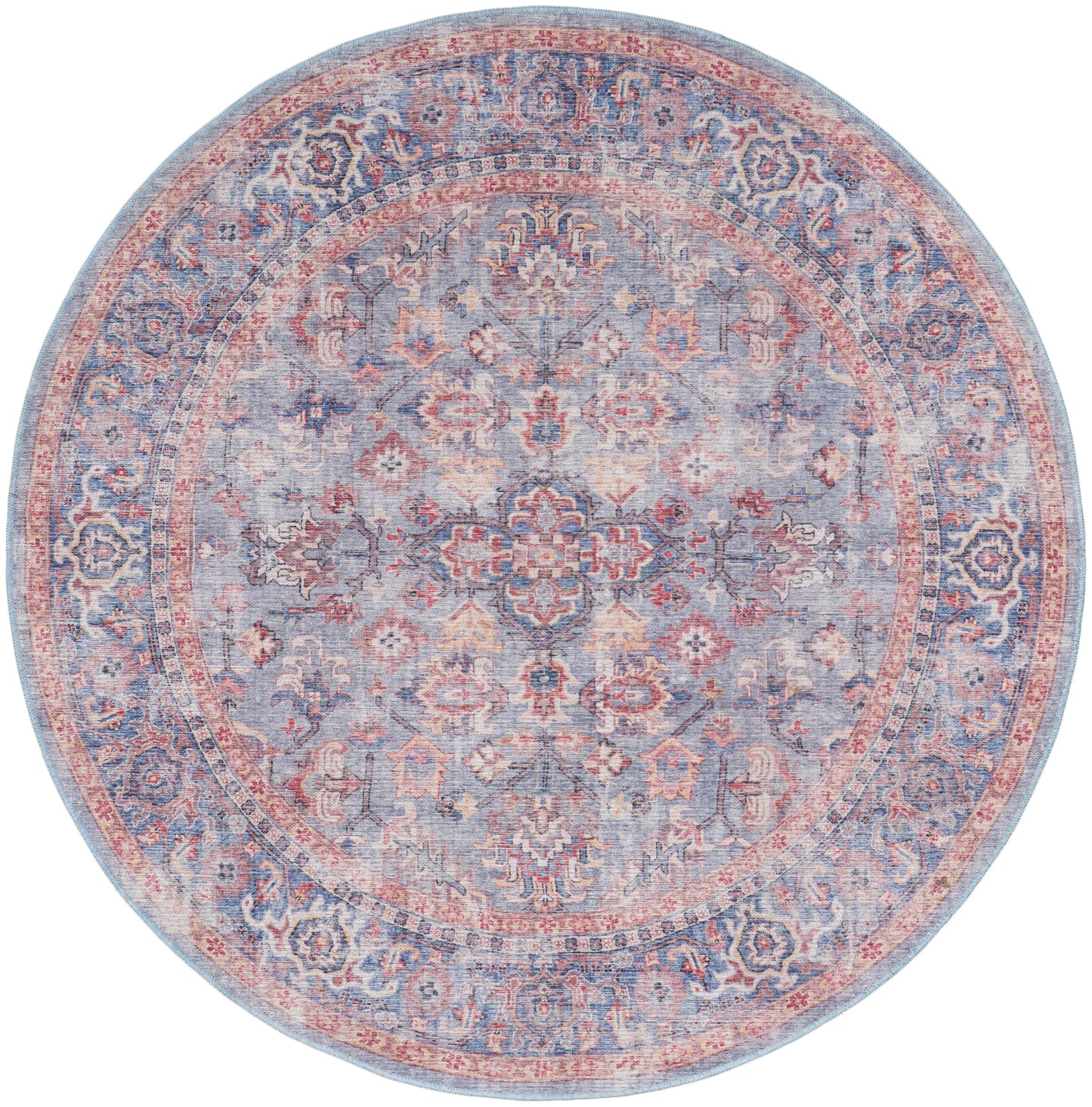 Nourison Home New Concept Washables SR104 Blue Multicolor Traditional Machine Woven Rug