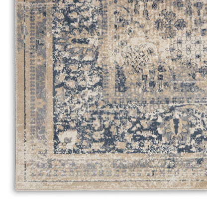 Nourison Home Malta  Ivory Blue  Traditional