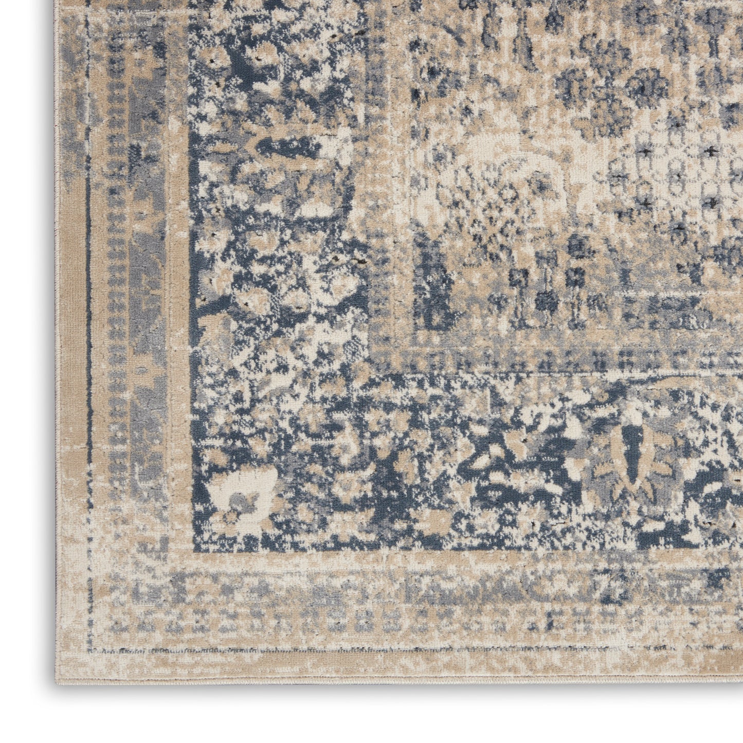 Nourison Home Malta  Ivory Blue  Traditional