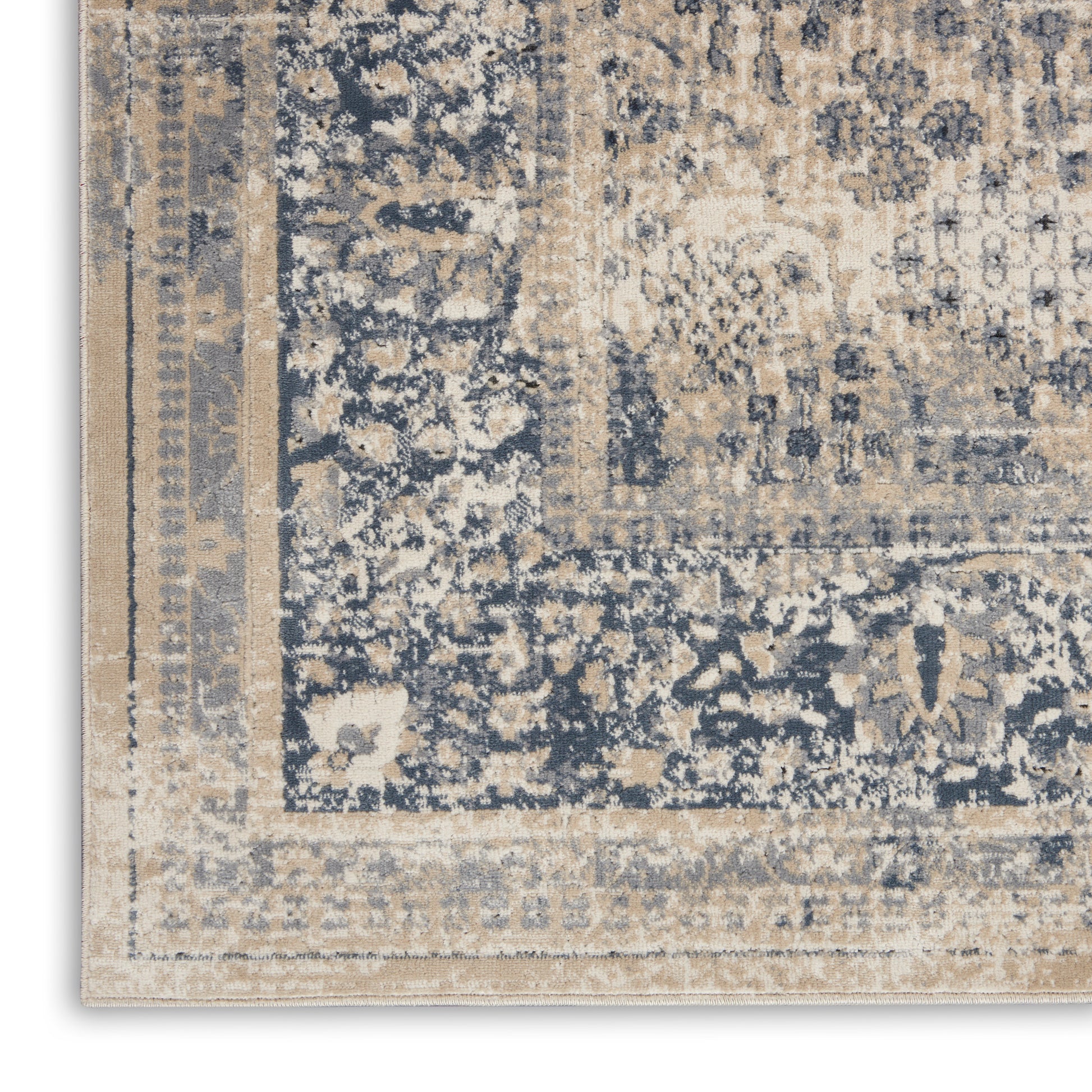 Nourison Home Malta  Ivory Blue  Traditional