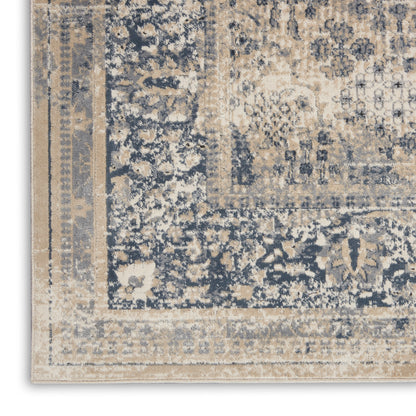 Nourison Home Malta  Ivory Blue  Traditional