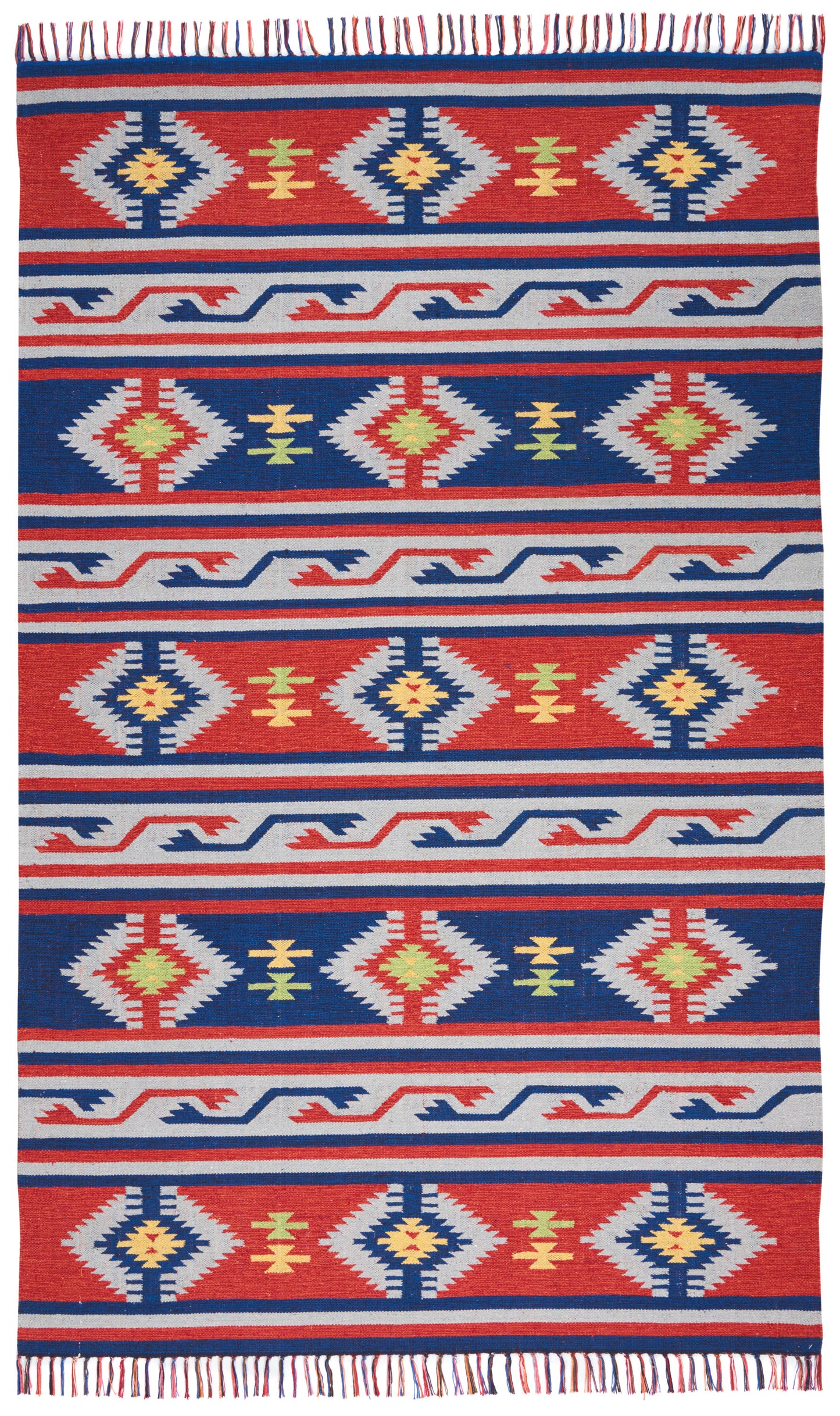 Nourison Home Baja BAJ03 Blue Red Transitional Woven Rug
