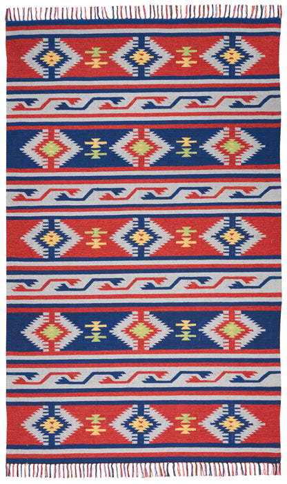 Nourison Home Baja BAJ03 Blue Red Transitional Woven Rug
