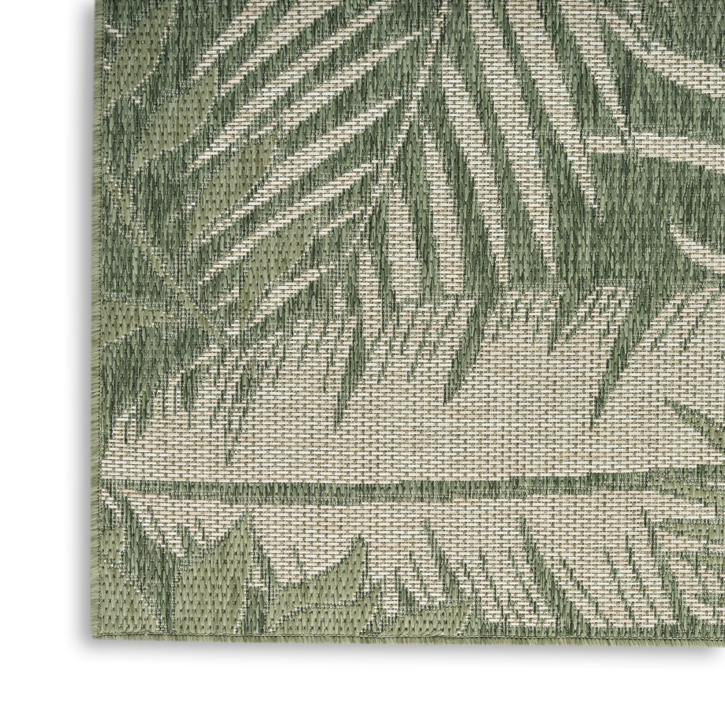 Nourison Home Garden Oasis  Green Ivory  Contemporary