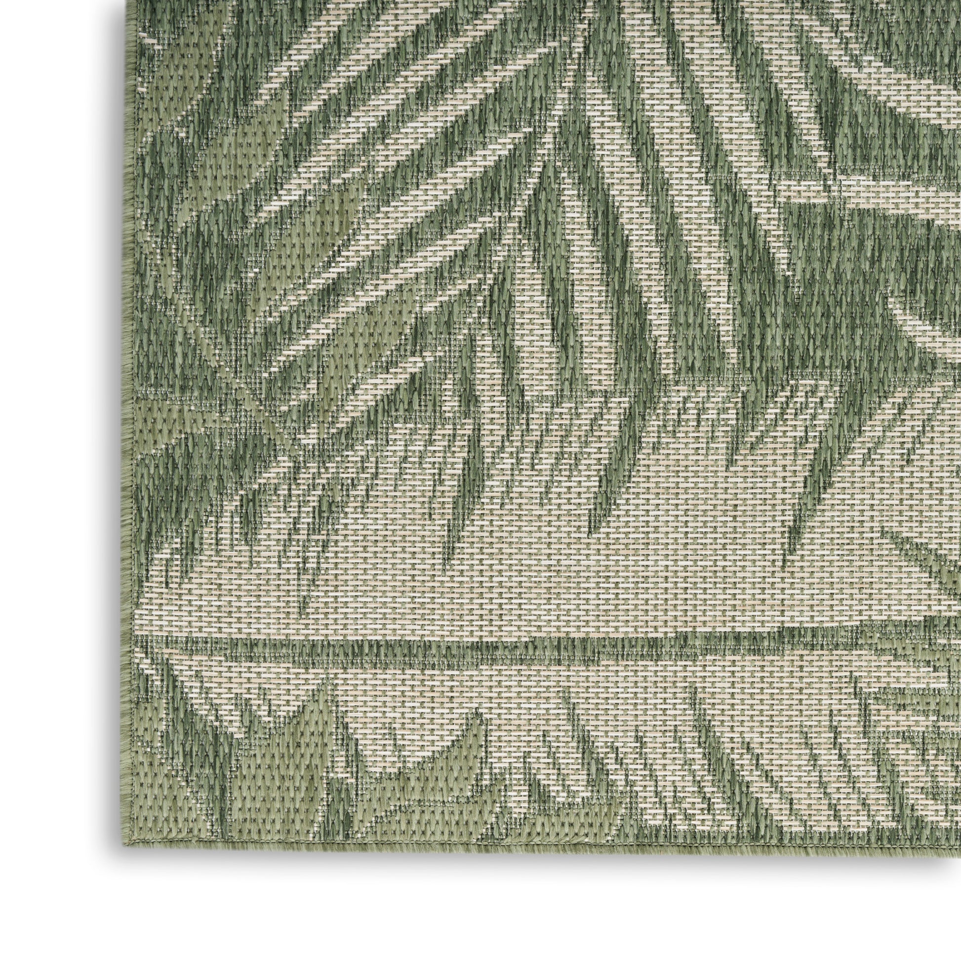 Nourison Home Garden Oasis  Green Ivory  Contemporary