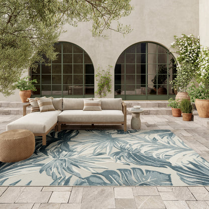 Nourison Home Aloha  Ivory Blue  Contemporary