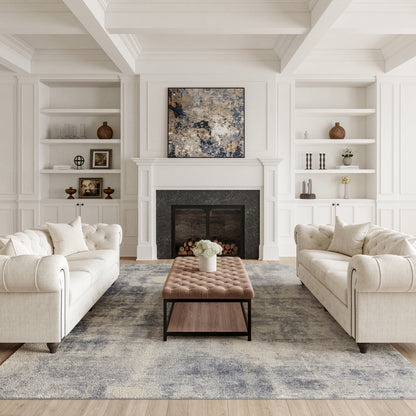 Nourison Home Rustic Textures  Blue Ivory  Contemporary