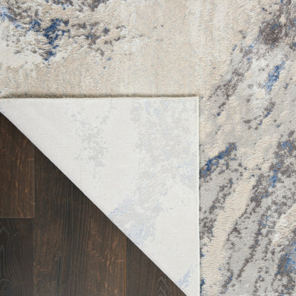 Nourison Home Silky Textures  Blue Ivory Grey  Contemporary