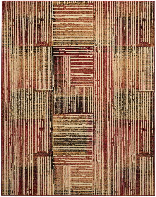 Nourison Home Grafix  Brick Multicolor  Contemporary