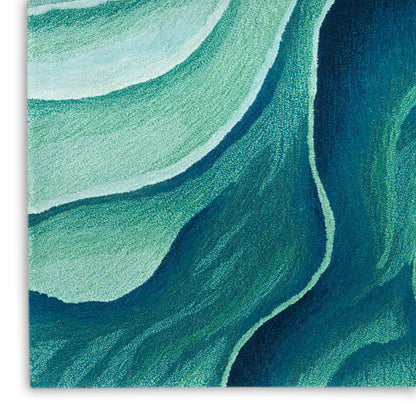 Nourison Home Prismatic  Silver Green  Contemporary