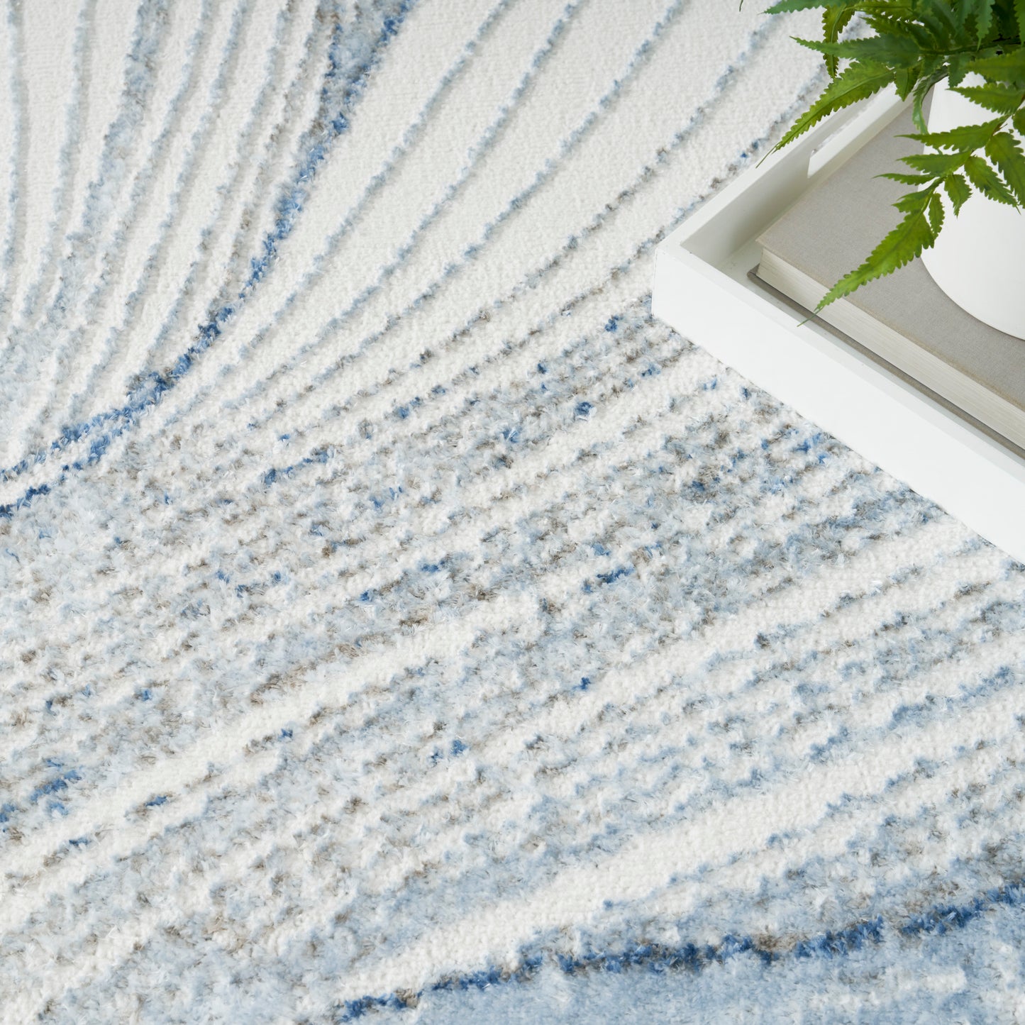 Nourison Home Fascination  Ivory Blue  Contemporary