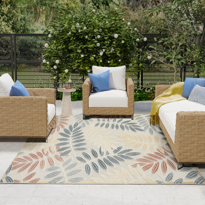 Nourison Home Aloha  Ivory Blue  Contemporary