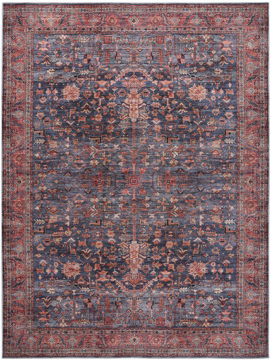 Nourison Home Grand Washables  Navy Brick  Traditional