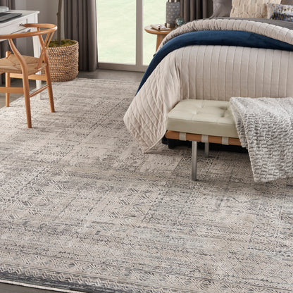 Nourison Home Lynx  Ivory Blue  Transitional