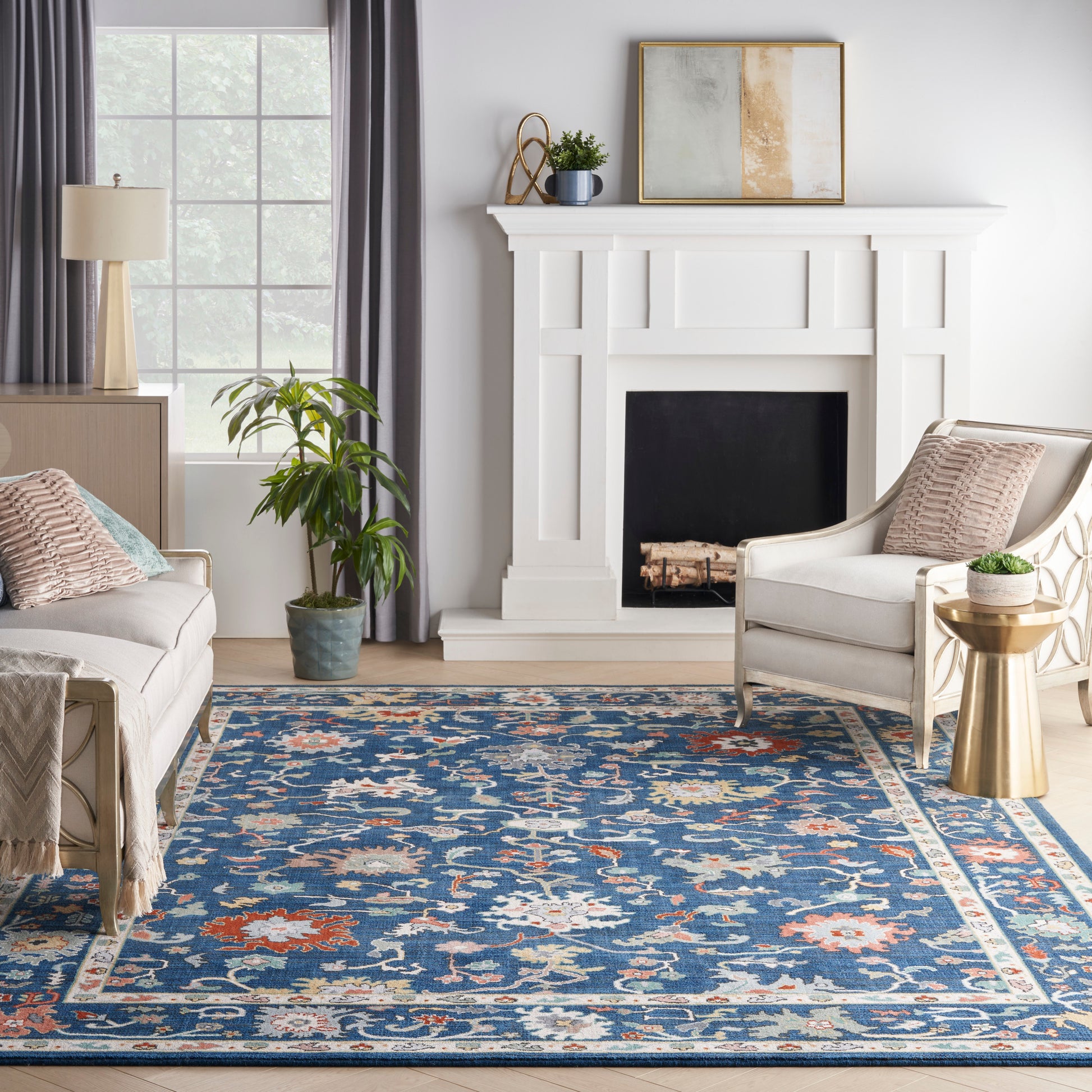 Nourison Home Parisa  Denim  Traditional