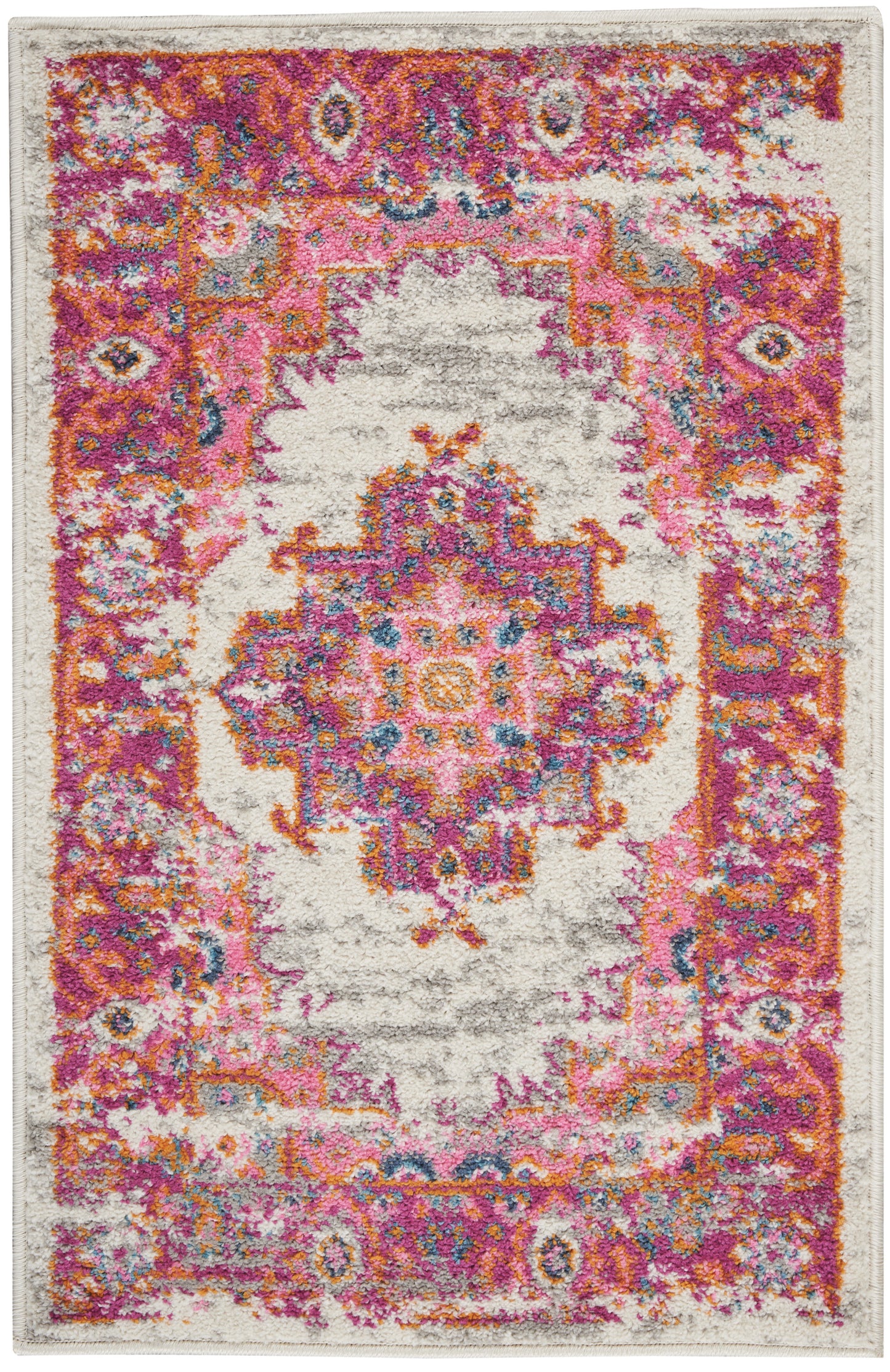 Nourison Home Passion PSN03 Ivory Fuchsia Transitional Power-loomed Rugs