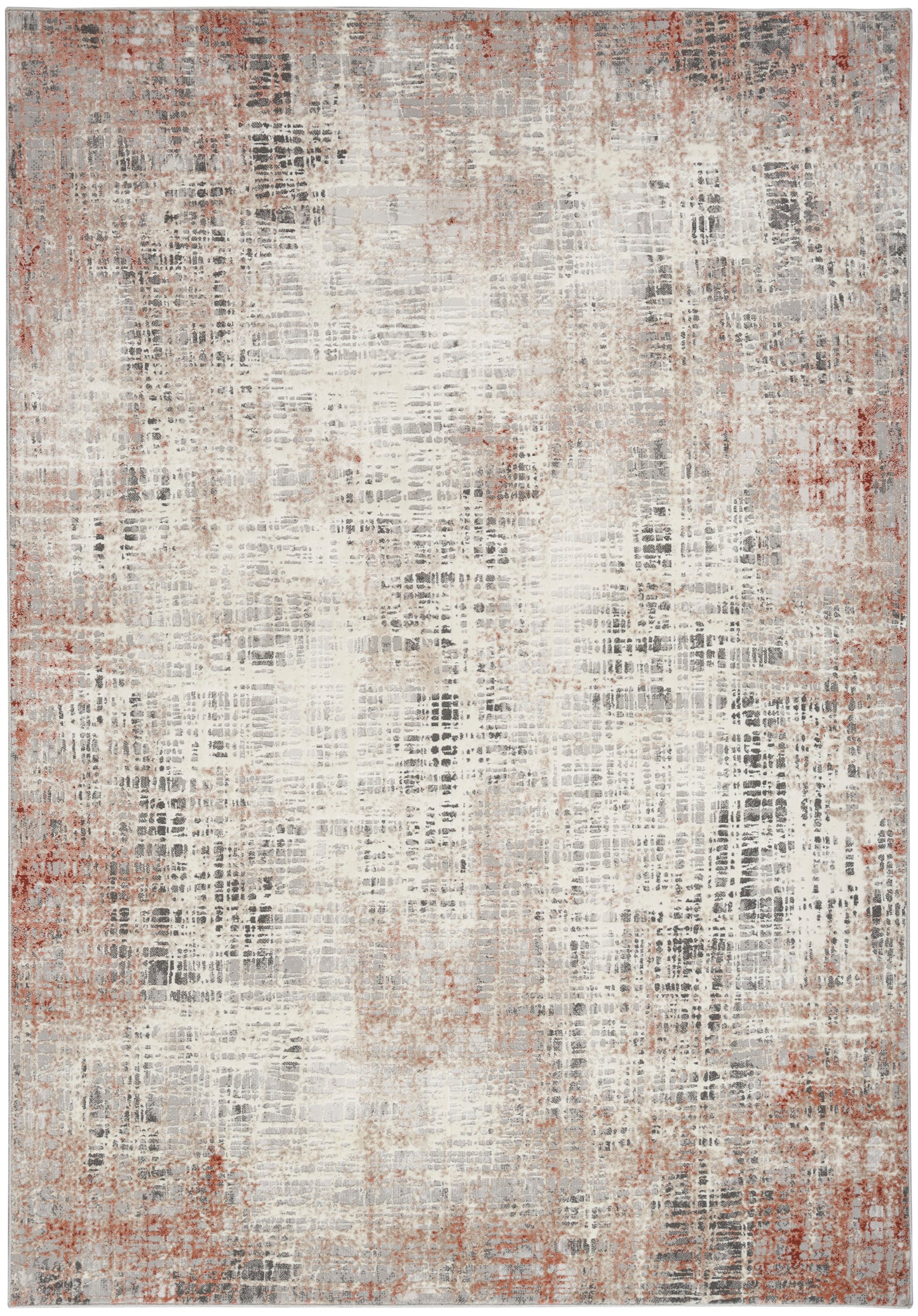 Calvin Klein CK022 Infinity IFN01 Rust Multicolor Contemporary Power-loomed Rug