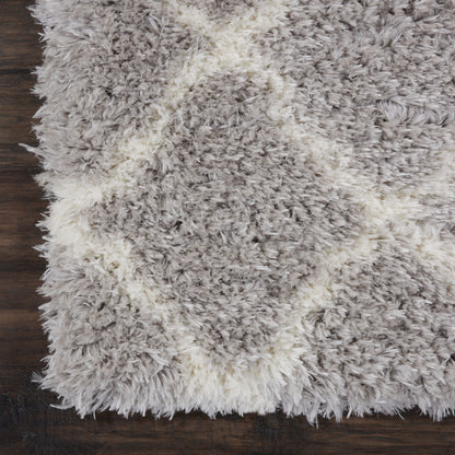 Nourison Home Luxe Shag  Grey Ivory  Contemporary