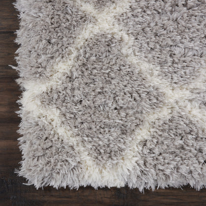 Nourison Home Luxe Shag  Grey Ivory  Contemporary