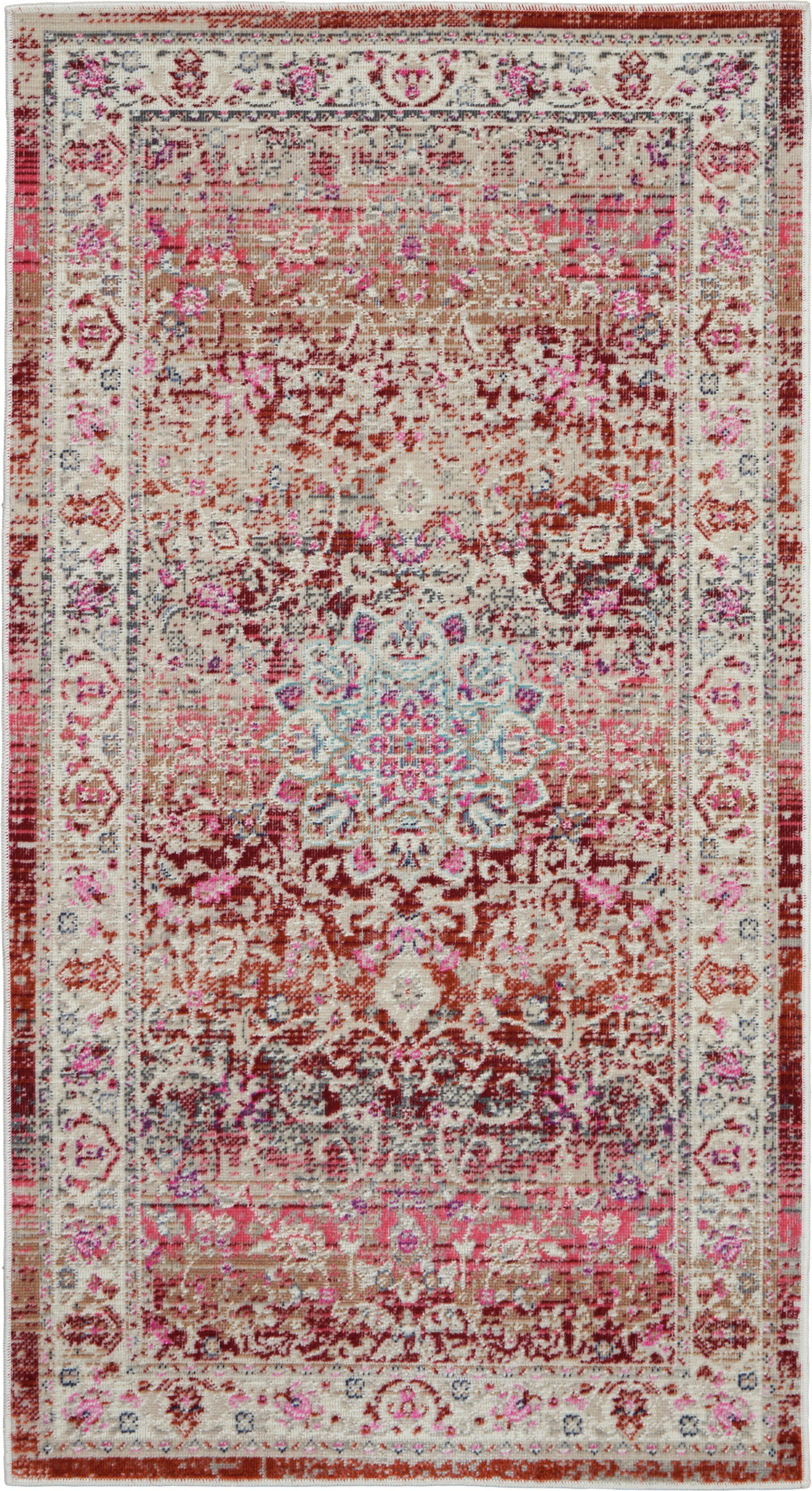 Nourison Home Vintage Kashan VKA01 Red Traditional Power-loomed Rug