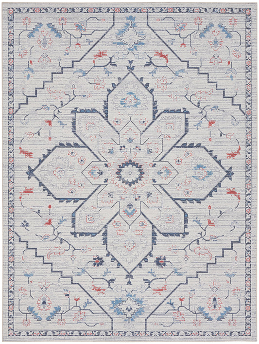 Nourison Home New Concept Washables  Ivory Blue  Contemporary