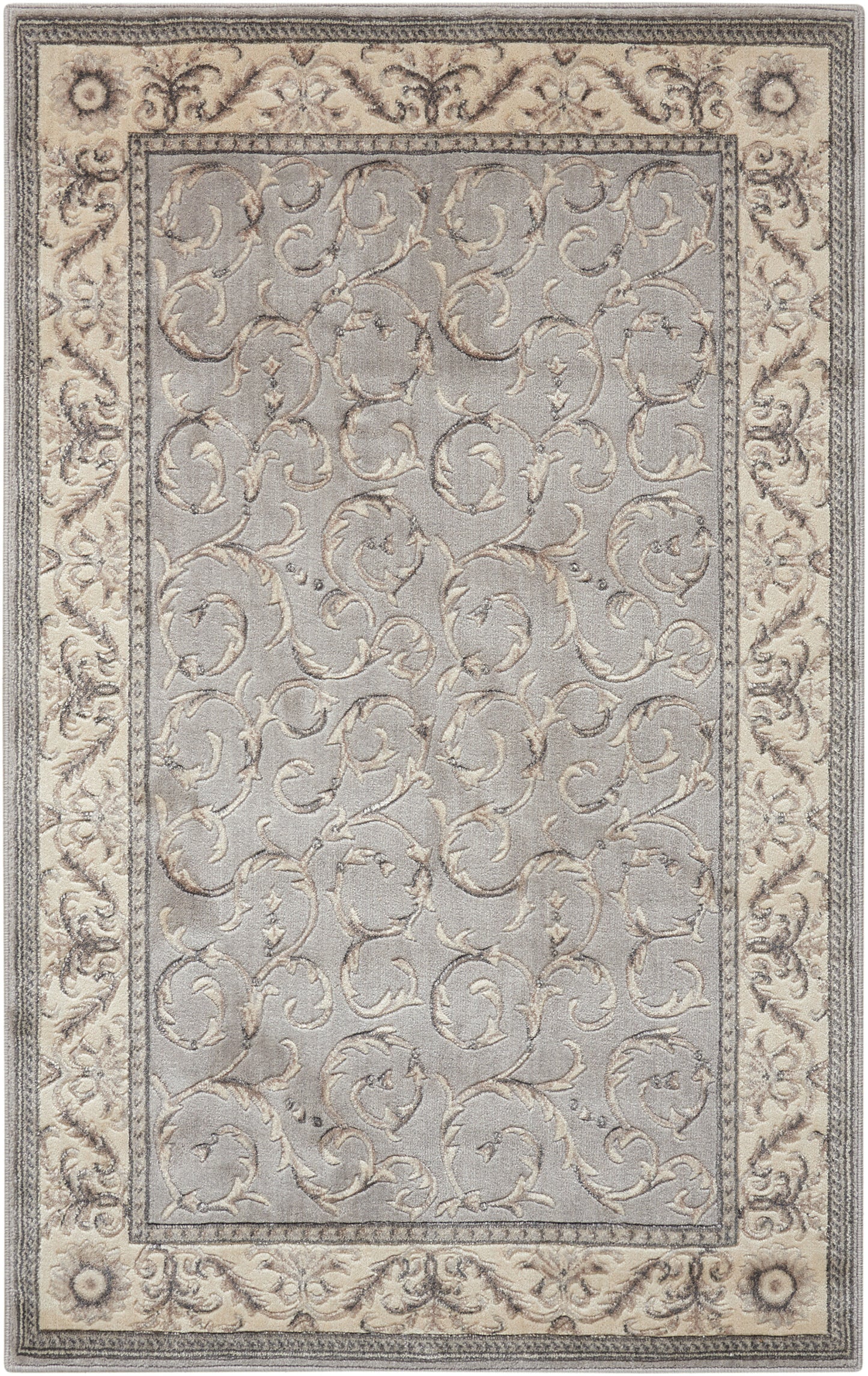 Nourison Home Somerset ST02 Silver Traditional Power-loomed Rug