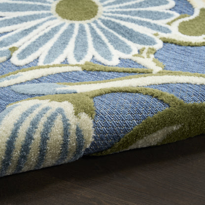 Nourison Home Aloha  Blue Sage  Contemporary