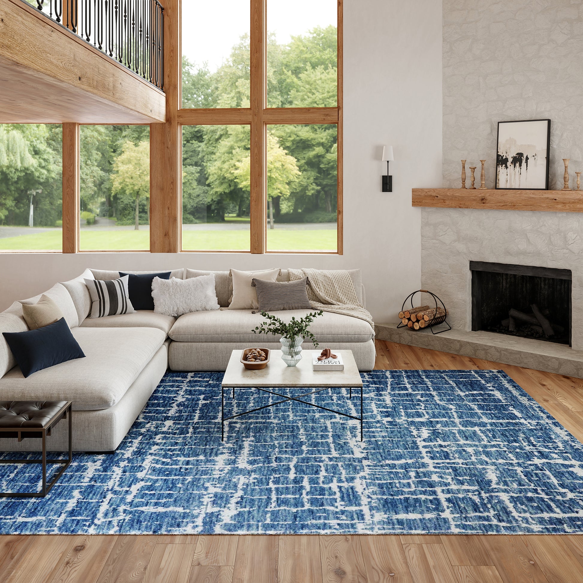 Nourison Home Luna  Blue Silver  Contemporary
