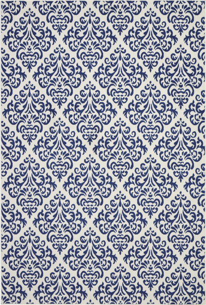 Nourison Home Grafix GRF06 White Blue Transitional Power-loomed Rug