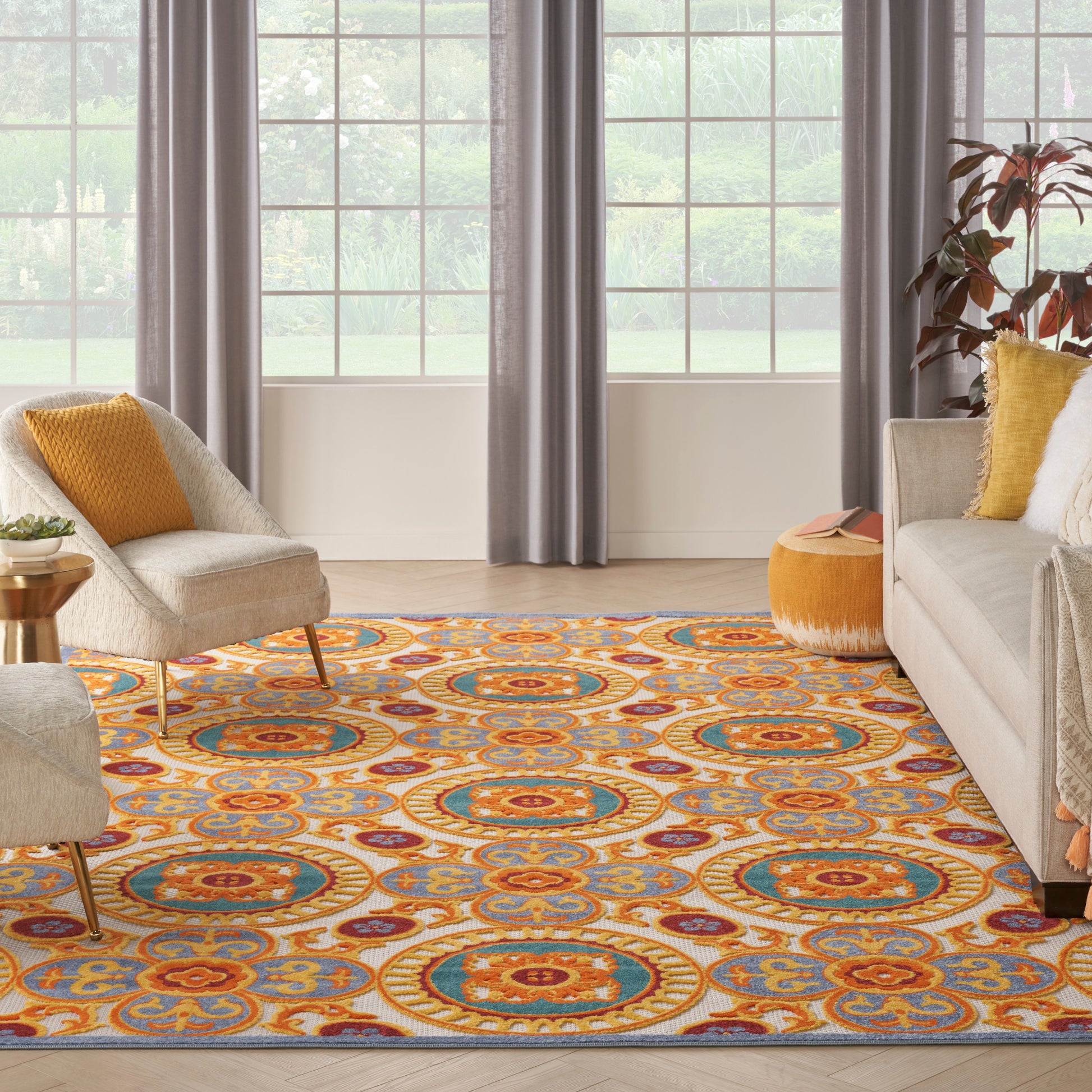 Nourison Home Aloha  Multicolor  Contemporary