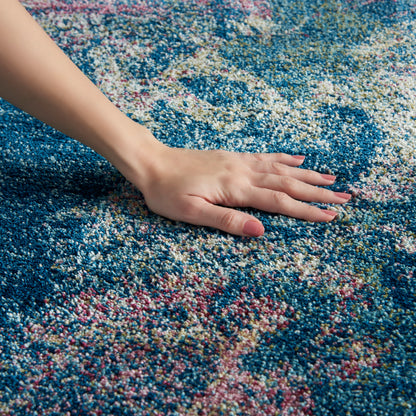 Nourison Home Fusion  Blue Multicolor  Contemporary