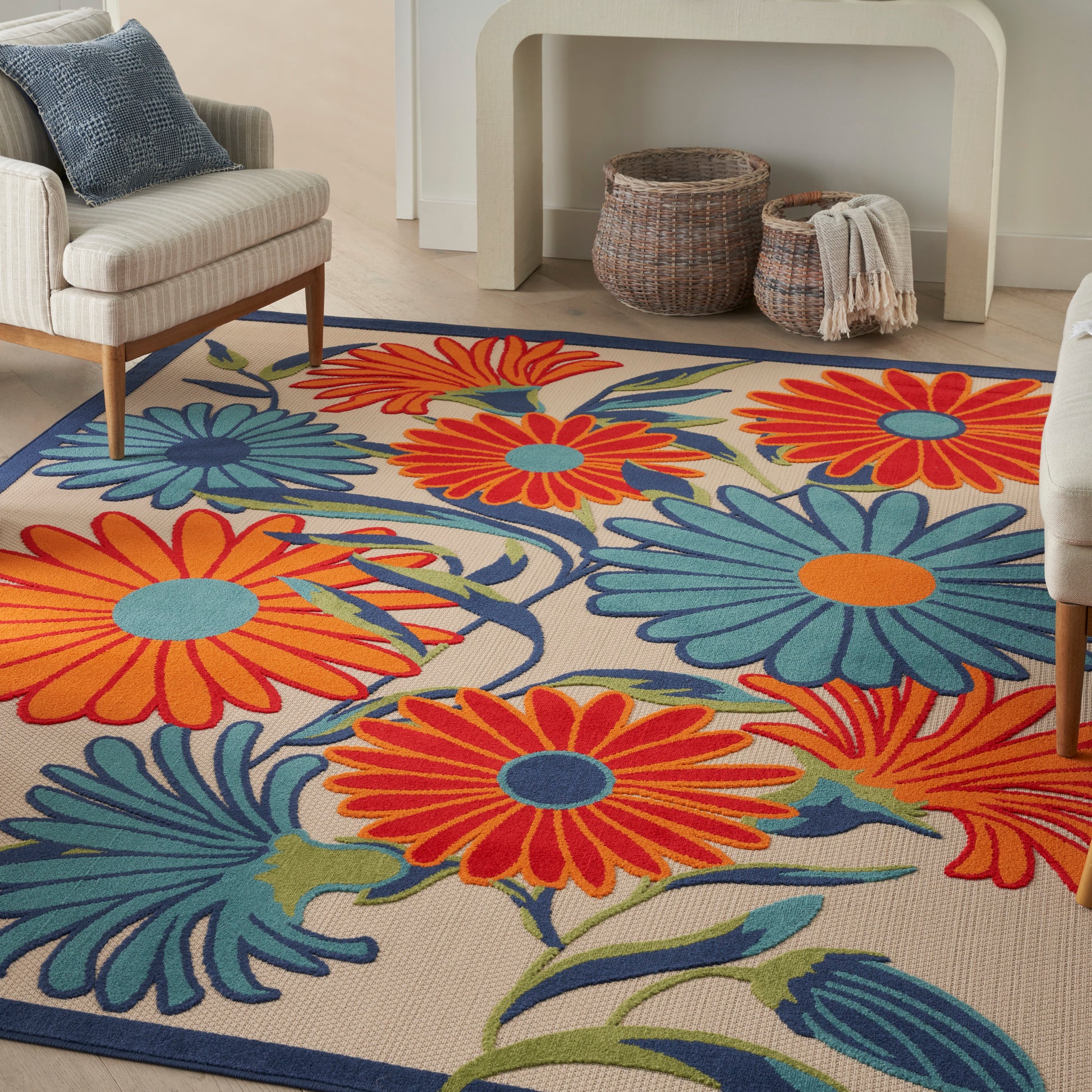 Nourison Home Aloha  Multicolor  Contemporary