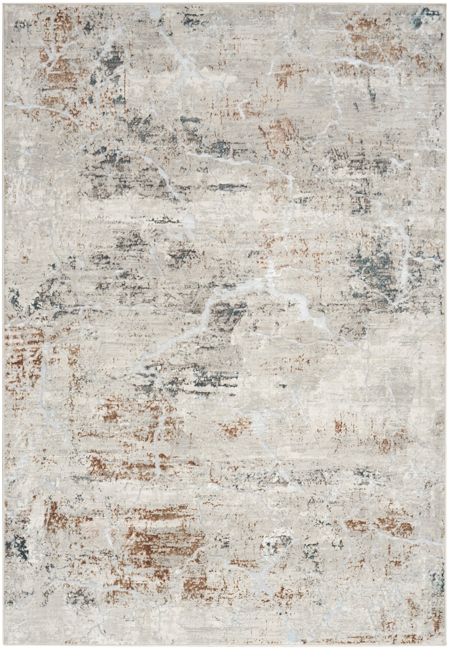Nourison Home Glitz GLZ23 Grey Multicolor Contemporary Power-loomed Rug