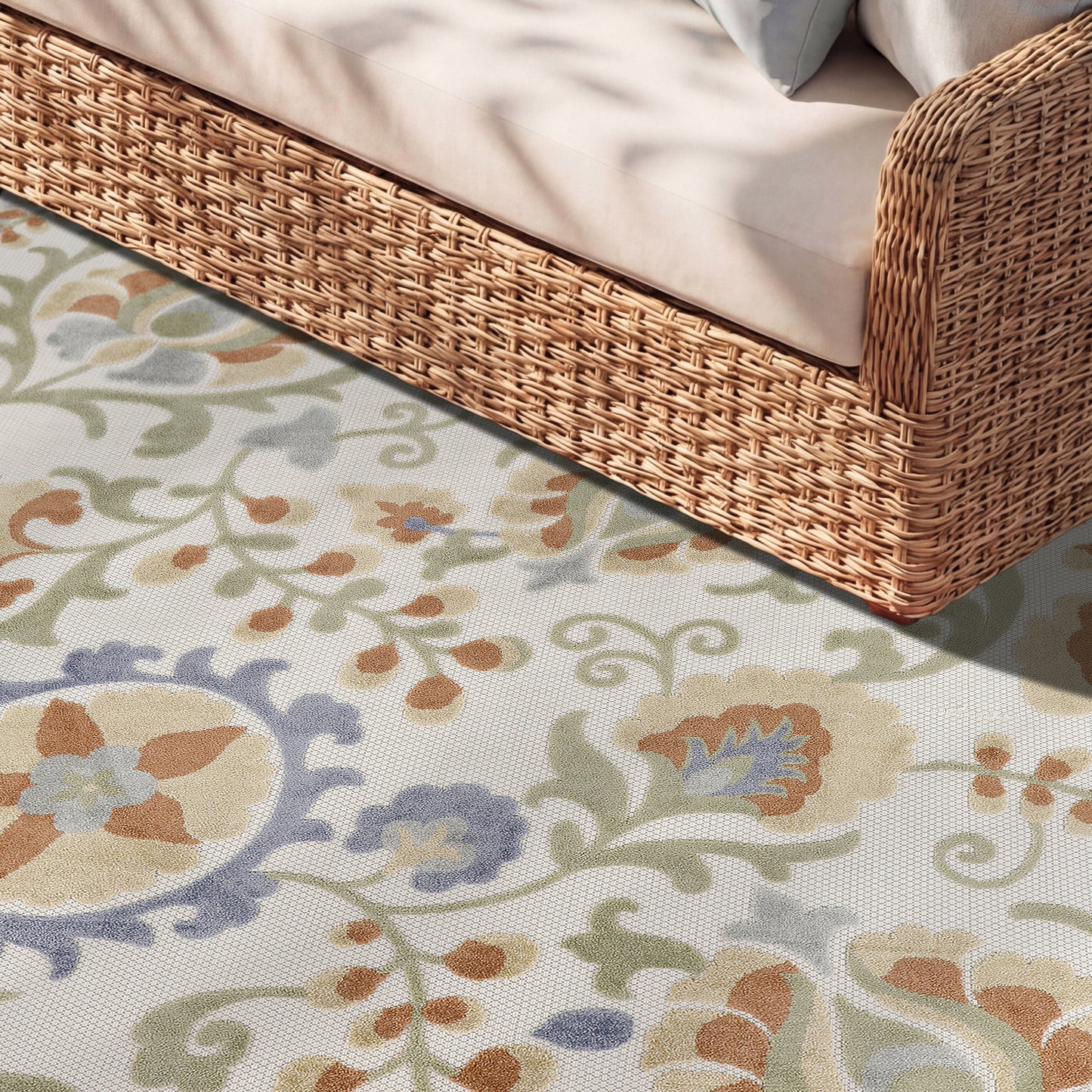Nourison Home Aloha  Ivory Blue  Contemporary