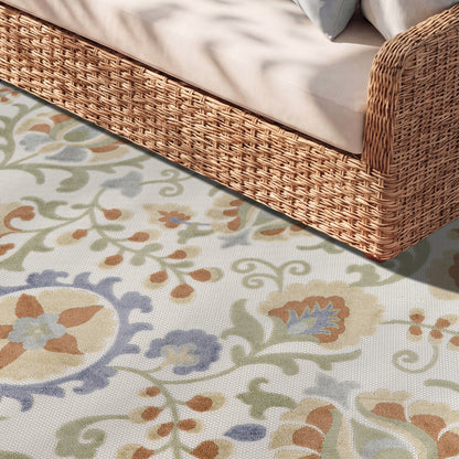 Nourison Home Aloha  Ivory Blue  Contemporary