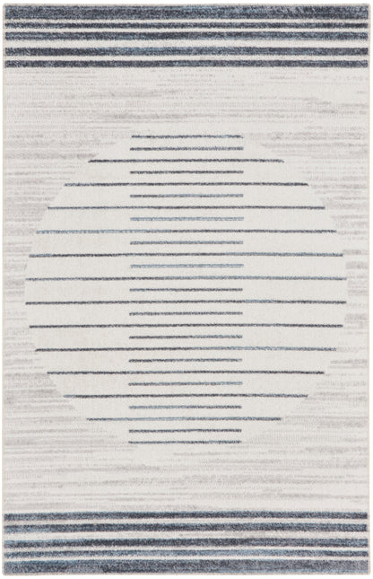 Nourison Home Astra Machine Washable ASW04 Ivory Blue Contemporary Power-loomed Rug