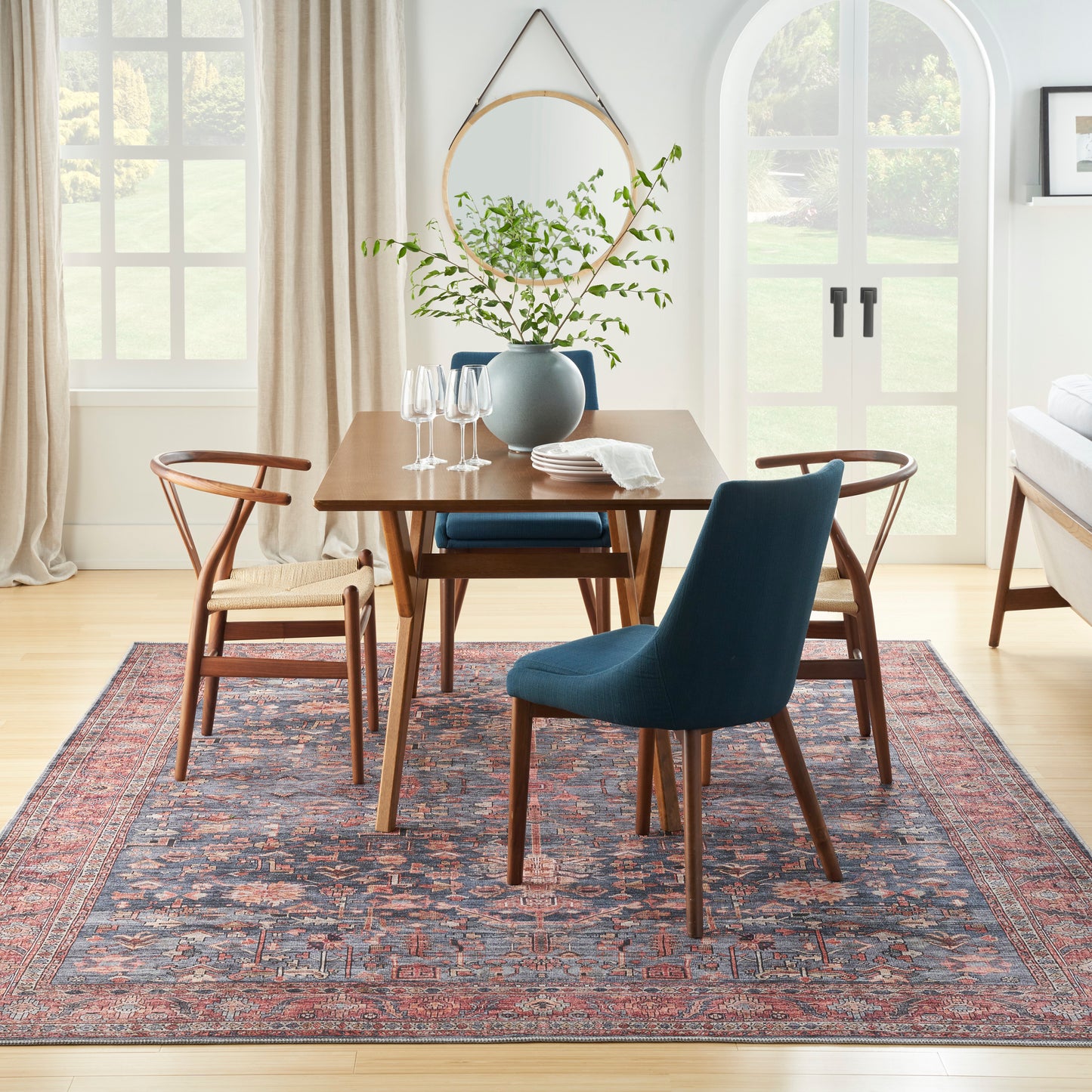 Nourison Home Grand Washables  Navy Brick  Traditional