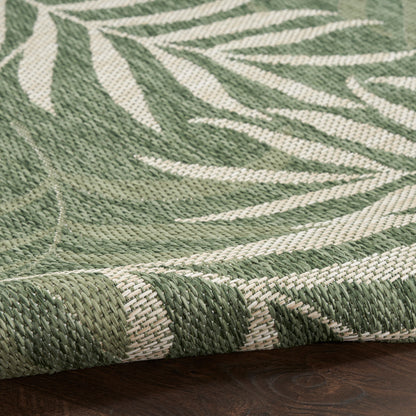 Nourison Home Garden Oasis  Green Ivory  Contemporary