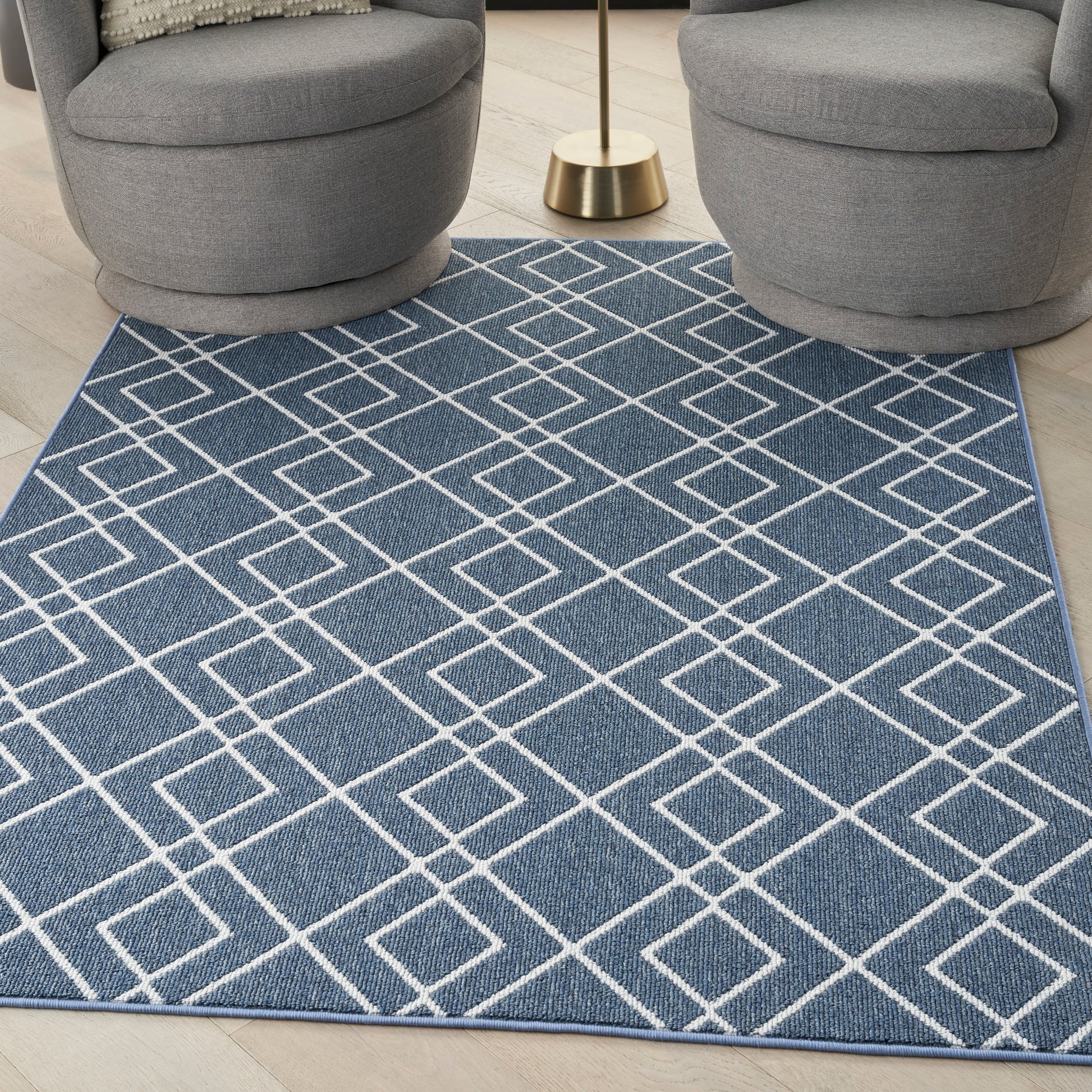 Nourison Home Modern Lines  Denim  Contemporary
