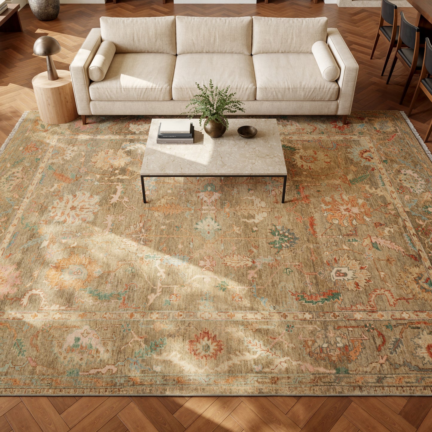 Nourison Home Heritage Vine  Charcoal  Traditional