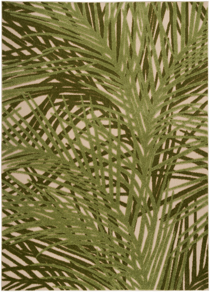 Nourison Home Aloha ALH41 Ivory Green Contemporary Power-loomed Rugs