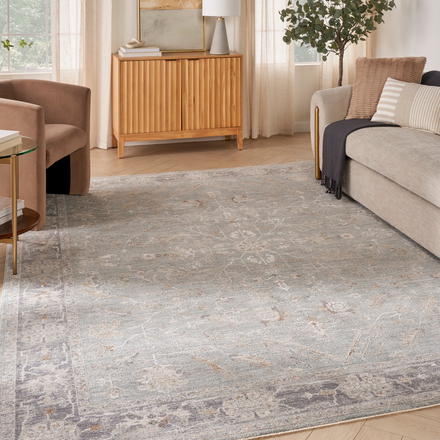 Nourison Home Infinite  Blue Ivory  Traditional