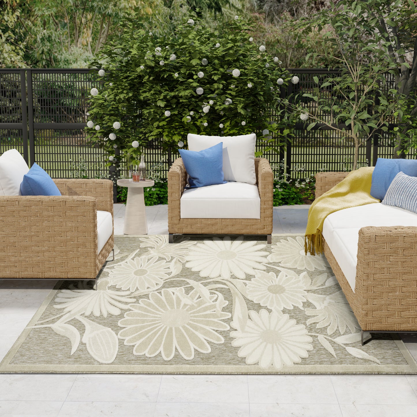 Nourison Home Aloha  Ivory Sage  Contemporary