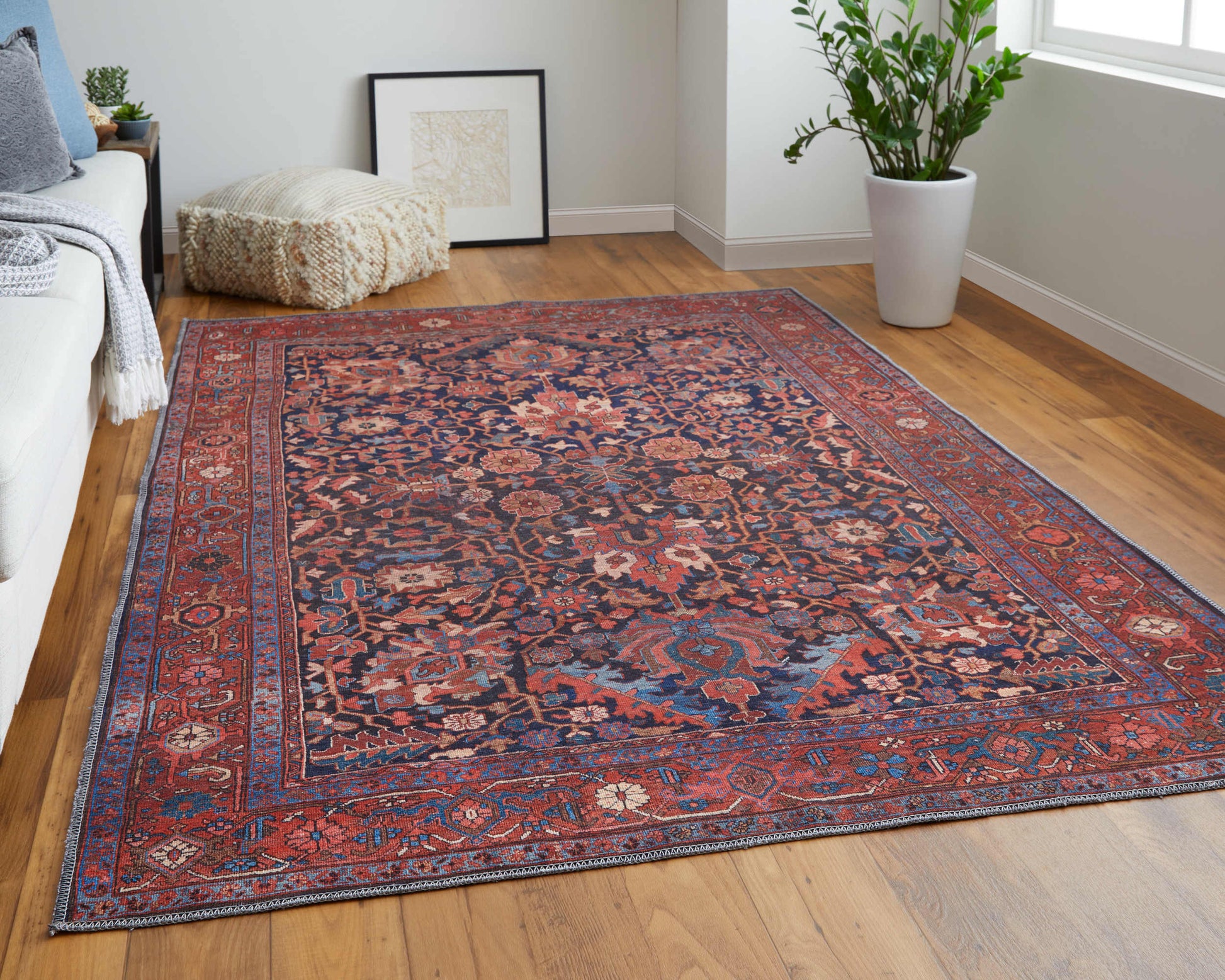 Feizy Rawlins  Red Navy Transitional/Vintage/Bohemian & Eclectic