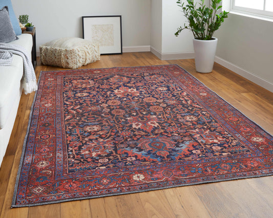 Feizy Rawlins  Red Navy Transitional/Vintage/Bohemian & Eclectic